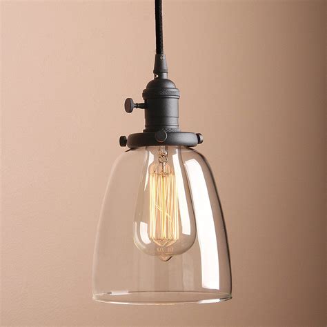 pathson industrial glass pendant lighting black vintage style hanging light fixture  living