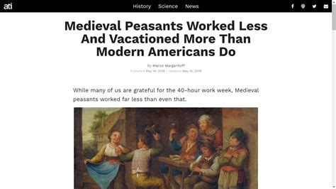 “medieval Peasants Worked Less And Vacationed More Than Modern