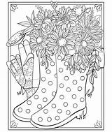 Coloring Boots Crayola Flowers Spring Pages Printable Sheets April Summer May Colourings Mindfullness Adult Colouring Color Flower Sheet High School sketch template
