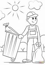 Garbage Collector Coloring Trash Pages Printable Community Helpers Professions Template Supercoloring People Templates sketch template