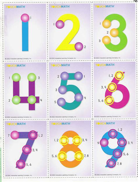 touch math printables touch math subtraction workbook single digit