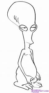 Dad American Roger Alien Draw Coloring Drawing Pages Step Drawings Aliens Printable Funny Cartoon Smith Easy Character Sketches Stan Head sketch template