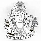 Teller Fortune Gypsy Tattoo Coloring Pages Flash Sketches Tattoos Choose Board Desenho Present Past Future Society6 Visit Osho sketch template