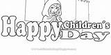 Coloring Childrens Happy Drawings sketch template