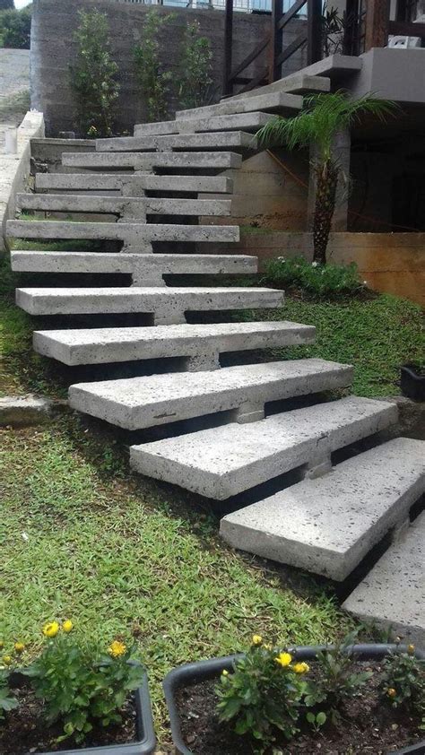 floating concrete steps   diy design build