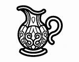 Pitcher Coloring Water Coloringcrew sketch template