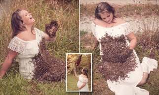 pregnant ohio mom poses for shoot with 20 000 bees daily mail online