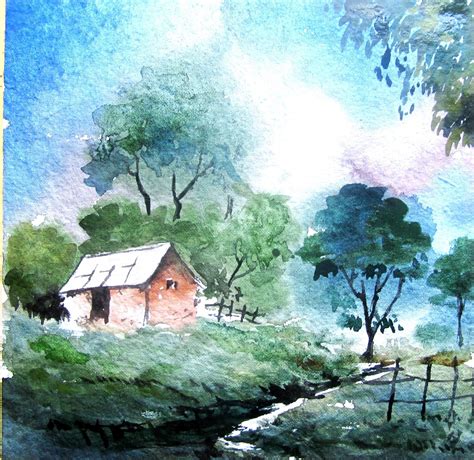 landscape drawing  watercolor  paintingvalleycom explore