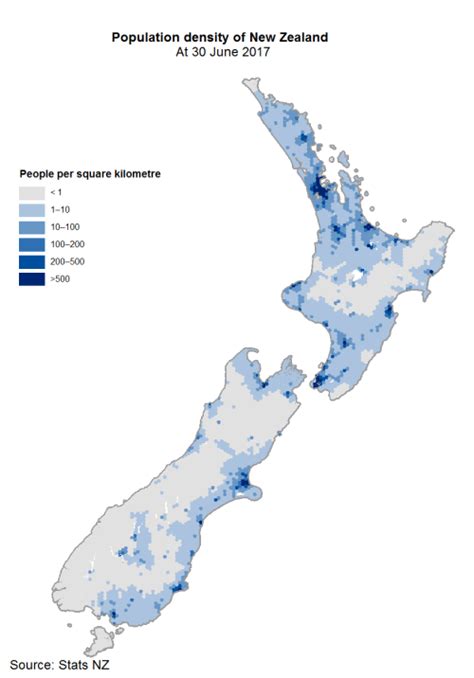 Population Density Of New Zealand 2017 Mapporn
