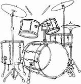 Musique Instruments Objets Batterie Drums Colorier Ko sketch template