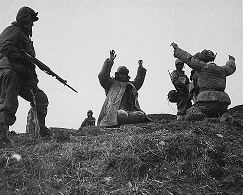 American Marines Capture Chinese Communists Along The Central Korean