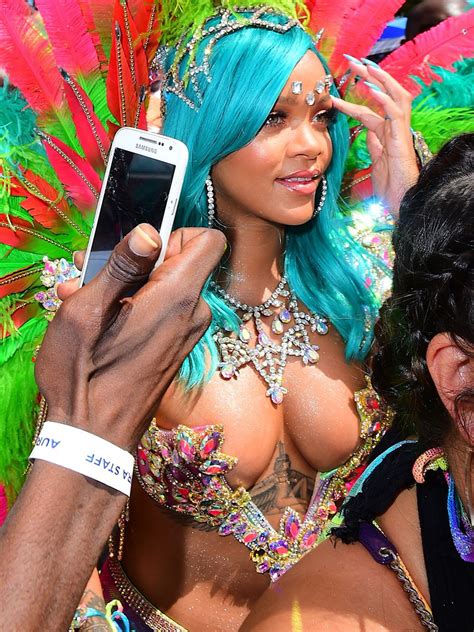 almost naked rihanna at barbadian mating festival — pussy