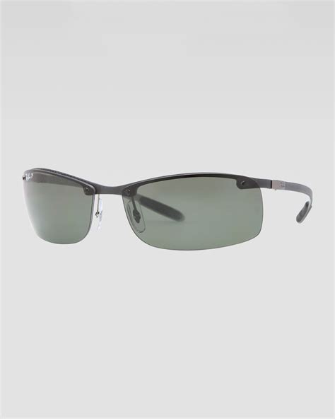lyst ray ban mens rectangular tech sunglasses light carbongreen in