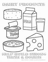Food Coloring Pages Printable Activities Dairy Preschool Kids Foods Choose Board Nutrition Healthy sketch template
