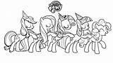 Printable Ponies Ponyville Mlp Equestria Hasbro sketch template