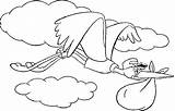 Stork Dumbo Cigüeña Cigogne Babyshower Storks Paginas sketch template
