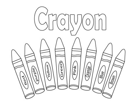 crayon shape coloring page coloring pages