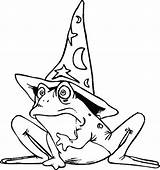 Coloring Pages Fantasy Frog Wizard Kids Wizards Hat Color Hats Cute Cliparts Clipart Book Printables Printable Library Print Phoenix Sheet sketch template
