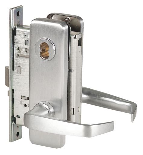 door lever lockset mechanical heavy duty  keyed satin chrome mortise