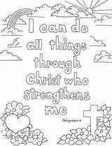 Coloring Bible Pages Kids Christian Coloringpagesbymradron Verse Printable Color Sheets Cute Print Books Philippians sketch template
