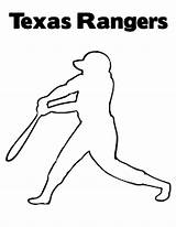 Rangers Texas Coloring Logo Mlb Color sketch template