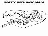 Birthday Happy Mom Coloring Printable Via sketch template