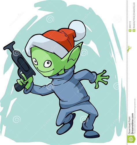 Christmas Funny Alien Stock Vector Illustration Of