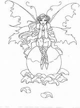 Coloring Brown Fairy Pages Amy Elf Mystical Book Fantasy Mythical Wings Adult Fairies Fae Printable Pixie Elves Colouring Books Color sketch template