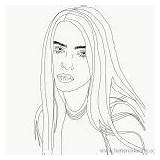Coloring Pages Billie Eilish Drawing Hand Singer Tagged Posted Star sketch template