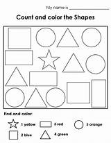 Worksheets Shapes Color Shape Worksheet Count Printable Coloring Kindergarten Preschool Year Olds Colors Kids Activity Eslkidstuff Identifying Numbers Template Activities sketch template