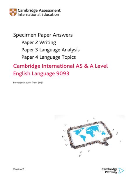 specimen paper answers  examination