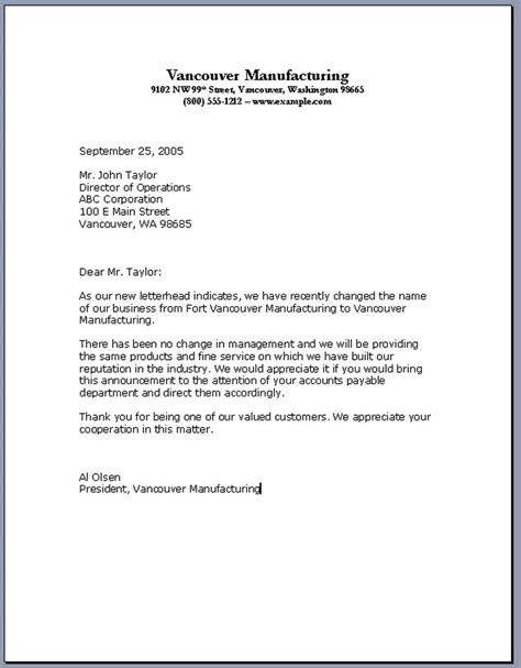 business letter format