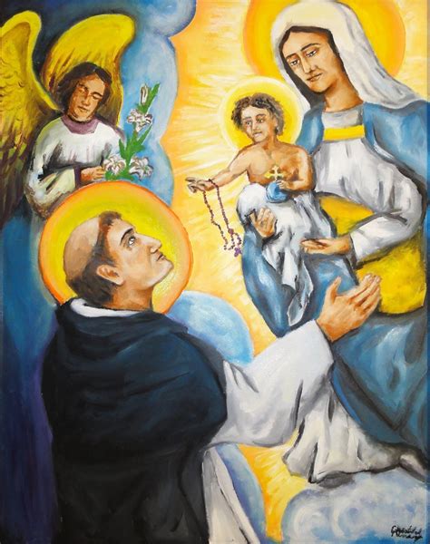 saint dominic guzman   rosary painting soulpainter cristobal almanza