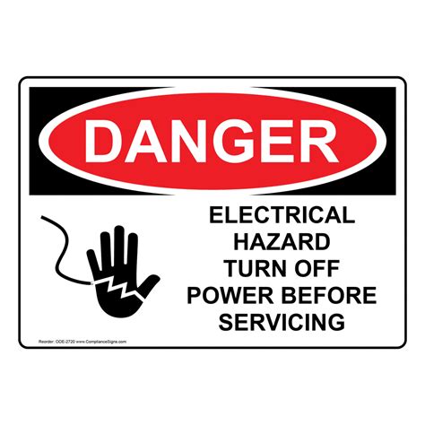 osha danger electrical hazard turn  power sign ode  electrical