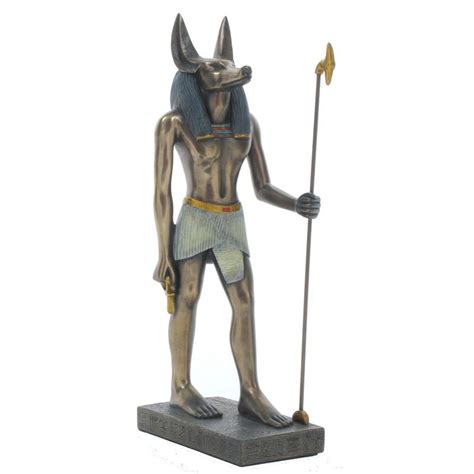 cast bronze egyptian mythology figurine standing anubis small
