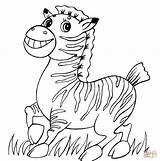 Zebra Coloring Pages Cute Baby Printable Funny Drawing Happy Color Getdrawings Kids Paper sketch template