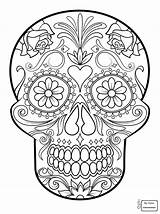 Coloring Halloween Pages Skulls Getcolorings sketch template