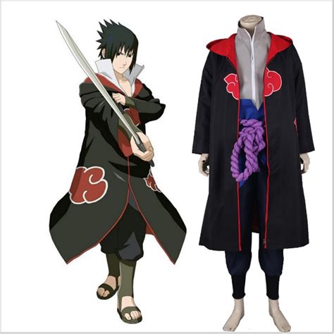 anime naruto cosplay costume cloak akatsuki uchiha sasuke cosplay