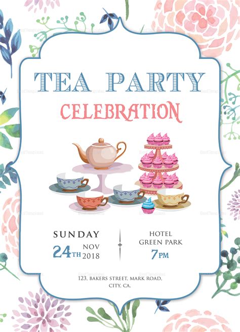 tea party invitations printable printable world holiday