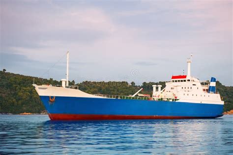 small ferry cargo ship stock image image  haulage