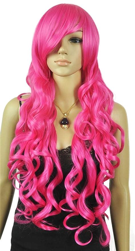 amazoncom   long curly pink wigs party cosplay wigs affordable wigs cheap wigs wigs