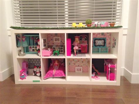 barbie doll storage ideas barbie dreamhouse from expedit shelves