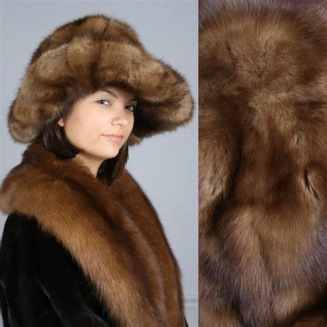 gorgeous silky and soft genuine russian sable fur hat fur hat fur