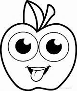 Apple Coloring Pages Tongue Wecoloringpage sketch template