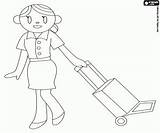Coloring Air Hostess Flight Pages Suitcase Attendants Pilots Stewardess Printable sketch template