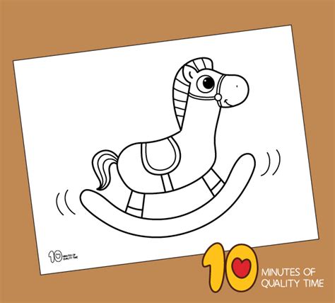 rocking horse coloring page  minutes  quality time