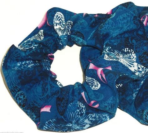 pink ribbon breast cancer awareness blue fabric hair
