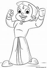 Bheem Coloring Chhota Pages Drawing Cartoon Kids Drawings Supercoloring Printable Easy Color Super sketch template