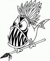 Piranha Fish Coloring Pages Cartoon Clipart Spear Detailed Color Clip Drawing Funny Cliparts Colouring Kids Printable Sheets Book Designlooter Popular sketch template