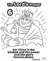 Kingdom Thine Lords Amen Thy Praying Hallowed Supercoloring Prayers sketch template